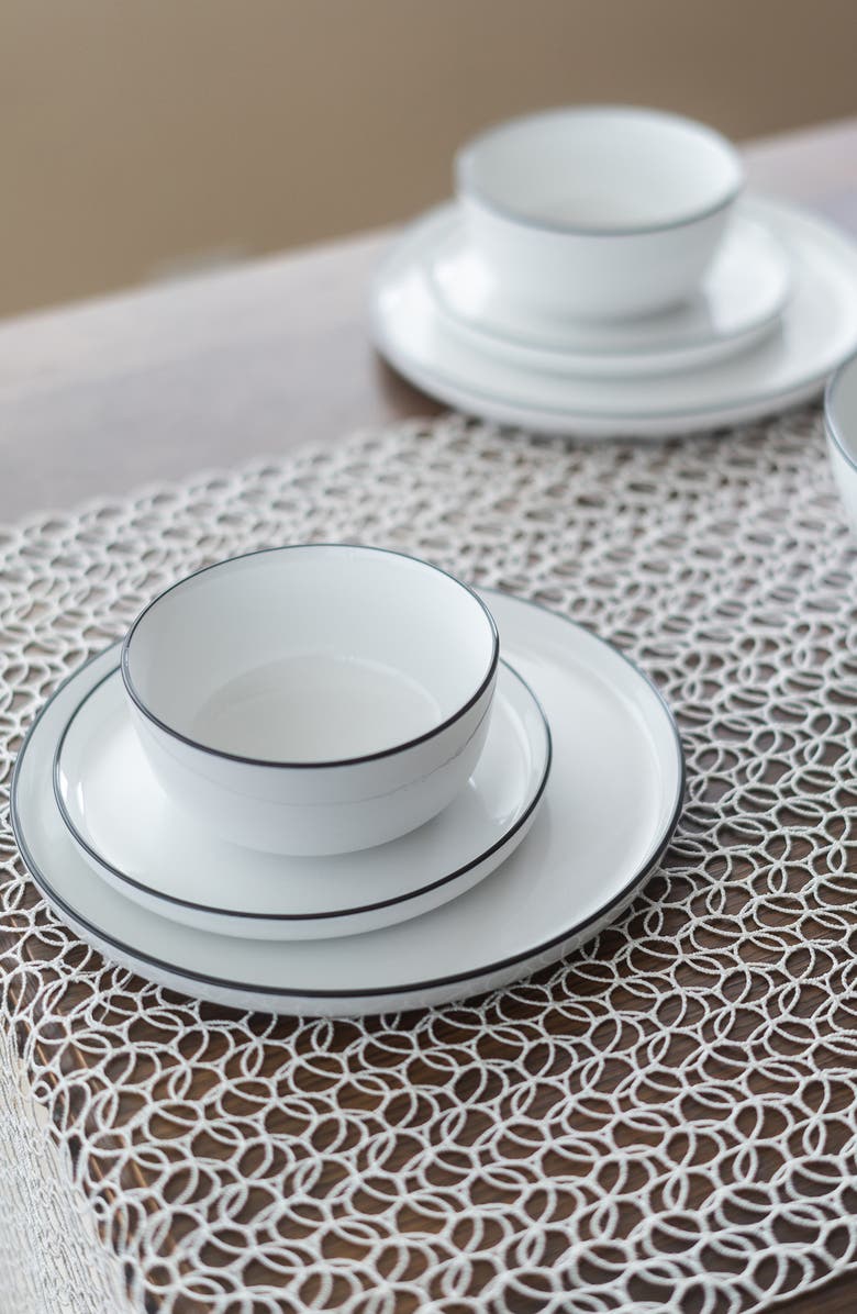 BIA Cordon Bleu Set of 4 Silhouette Porcelain Soup/Cereal Bowls, Alternate, color, White W/Black