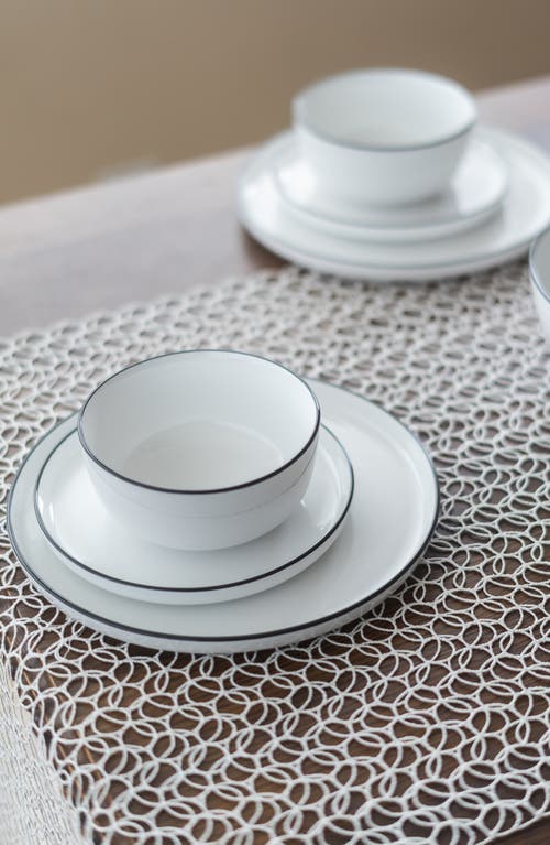 Bia Cordon Bleu Set Of 4 Silhouette Porcelain Soup/cereal Bowls In White W/black