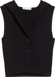Stella McCartney Cozy Hooded Virgin Wool Crop Sweater Vest