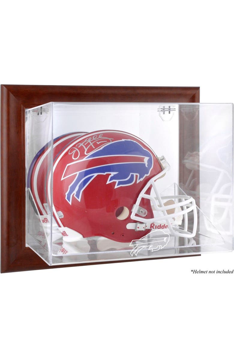 FANATICS AUTHENTIC Buffalo Bills Brown Framed Wall-Mountable Logo Helmet Case, Main, color, 