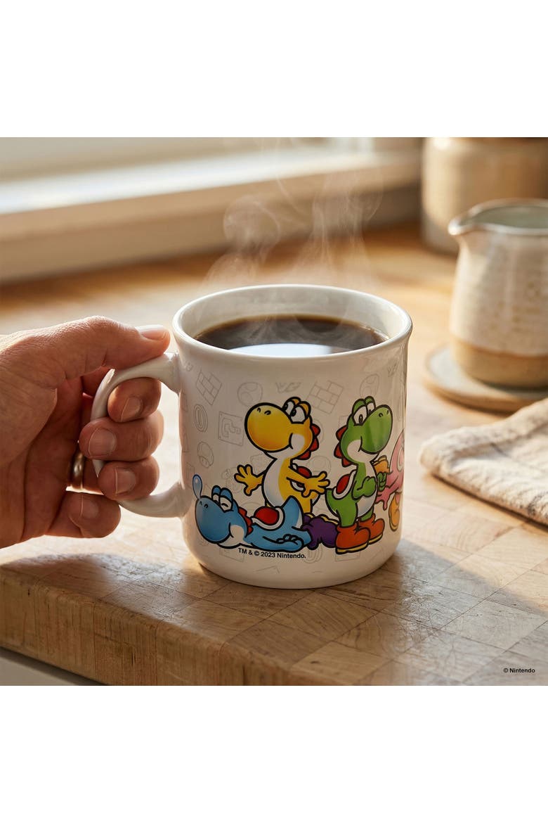 20 oz Super Mario Mario & Yoshi Ceramic Camper Mug, Alternate, color, White
