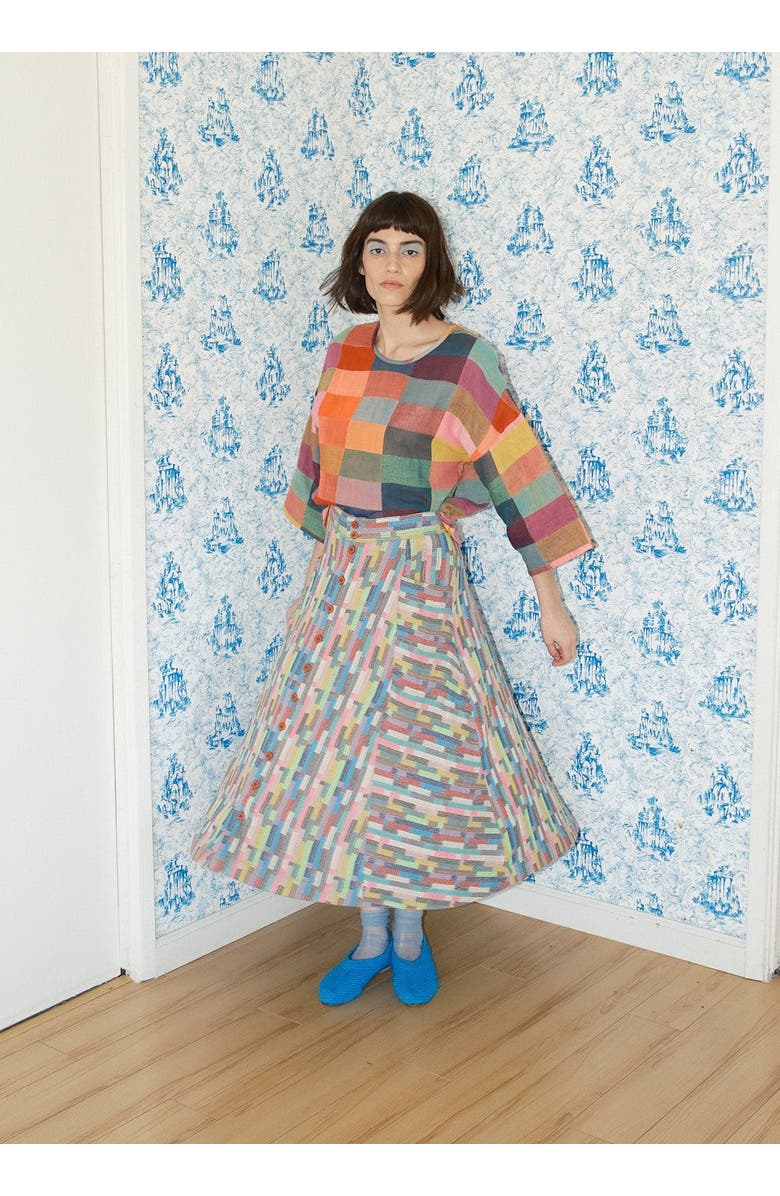 Ace & Jig Gertie Skirt Button Front Midi Skirt, Alternate, color, Trivia