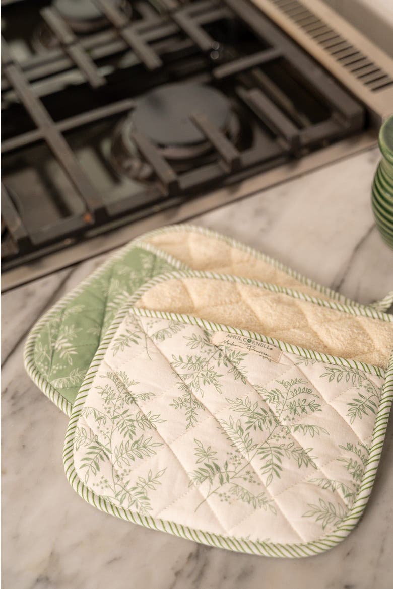 Fern Pocket Potholder, Set of 2, Alternate, color, Green