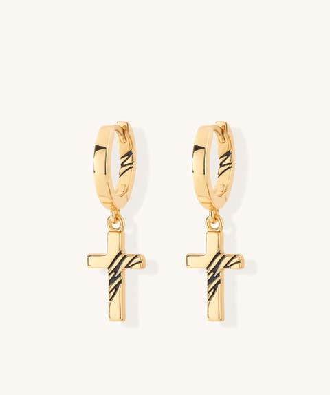 The Tortuga Dangle Cross Earrings