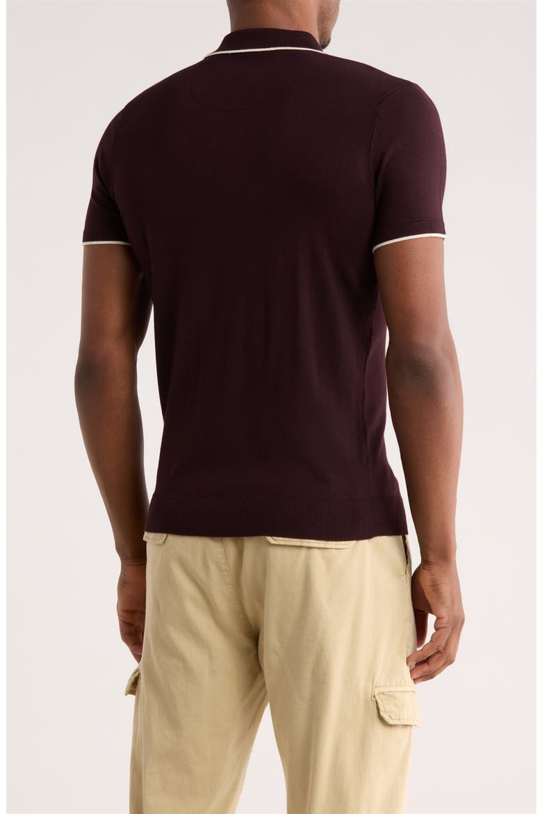 Quarter Zip Polo Sweater, Alternate, color, WINE