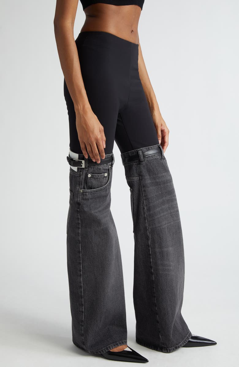 Coperni Hybrid Denim & Knit Pants, Main, color, 