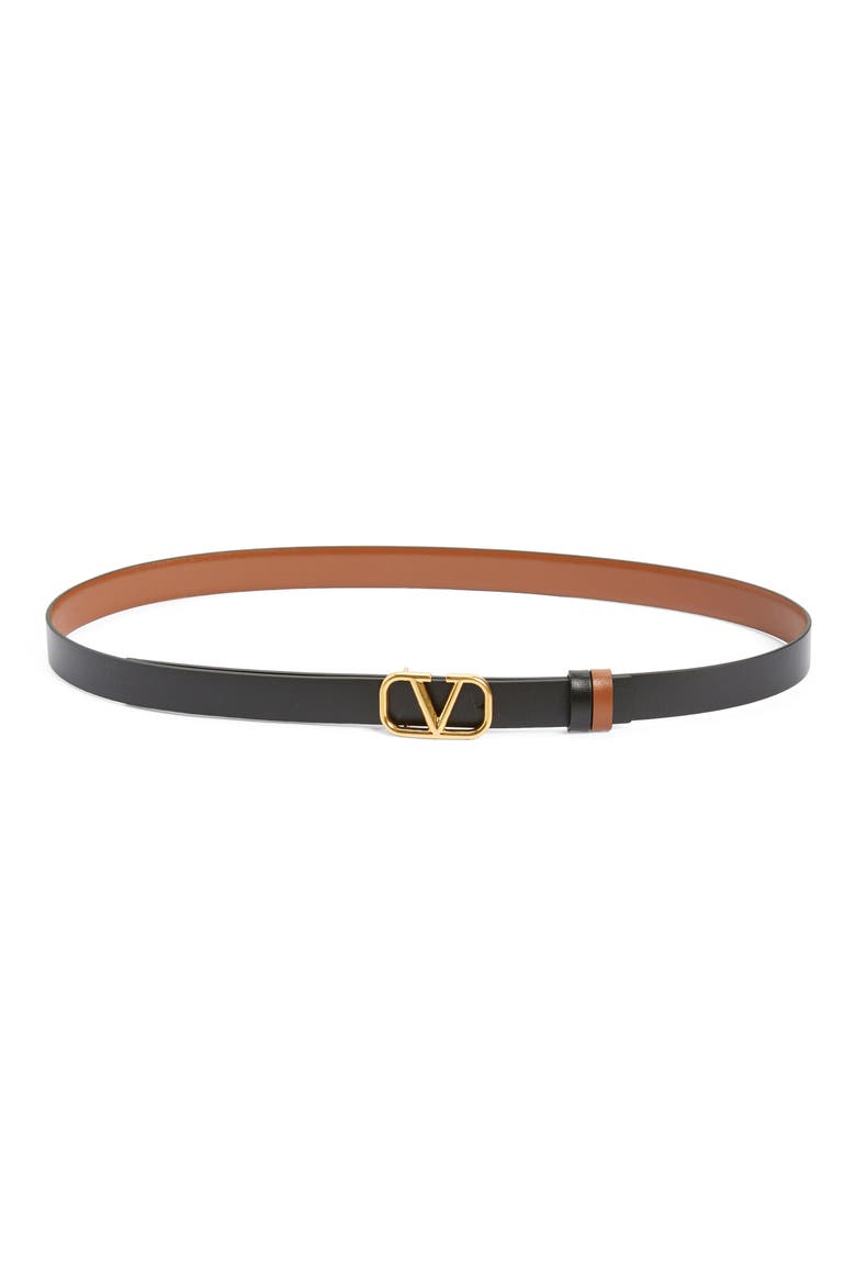 VLOGO Buckle Reversible Leather Belt, Alternate, color, 11J SELLERIA-NERO/ NERO