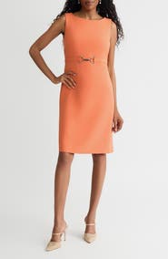 KASPER Belted Sheath Dress