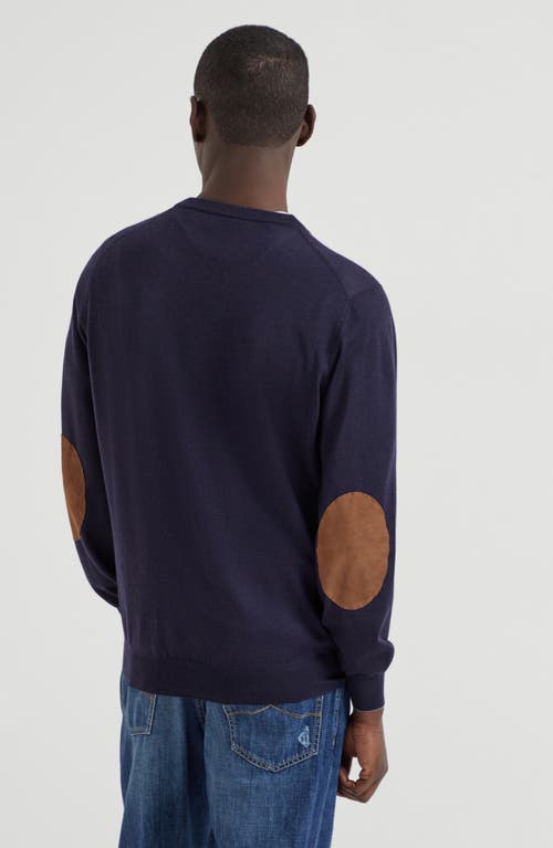 Brunello Cucinelli Men Wool Sweater In Navy Blue