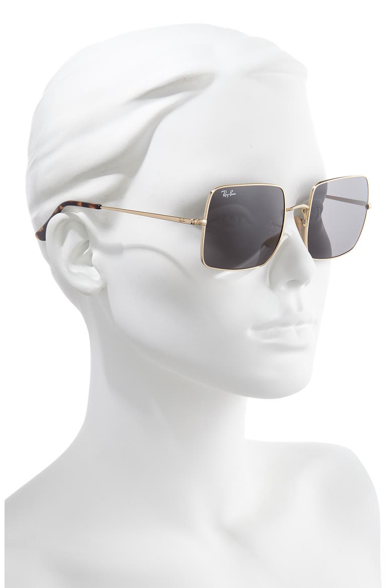 54mm Square Sunglasses, Alternate, color, GOLD/ DARK GREY SOLID