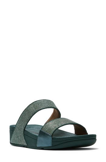 Fitflop Lulu Shimmerglitz Slide Sandal In Blue