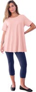 Roaman's Plus Size Ultimate Cotton Crewneck Short Sleeve Swing Tee
