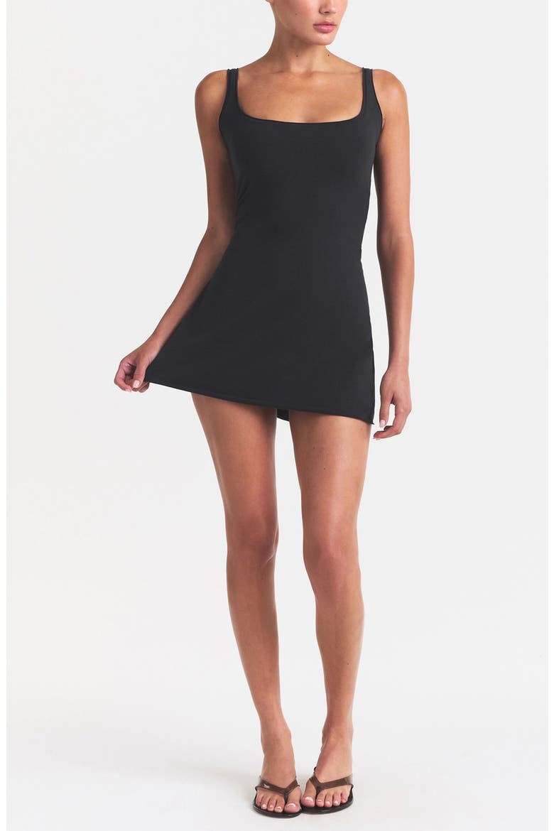 Stretch Cotton Jersey Minidress, Main, color, SOOT