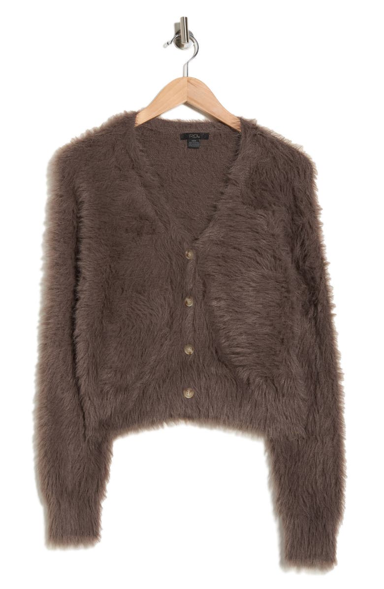 INTERNATIONAL DESIGNER V-Neck Faux Fur Cardigan, Alternate, color, 