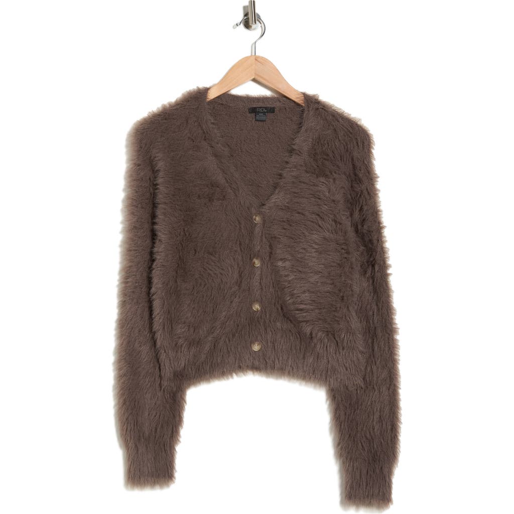 Rdi V-neck Faux Fur Cagan In Brown