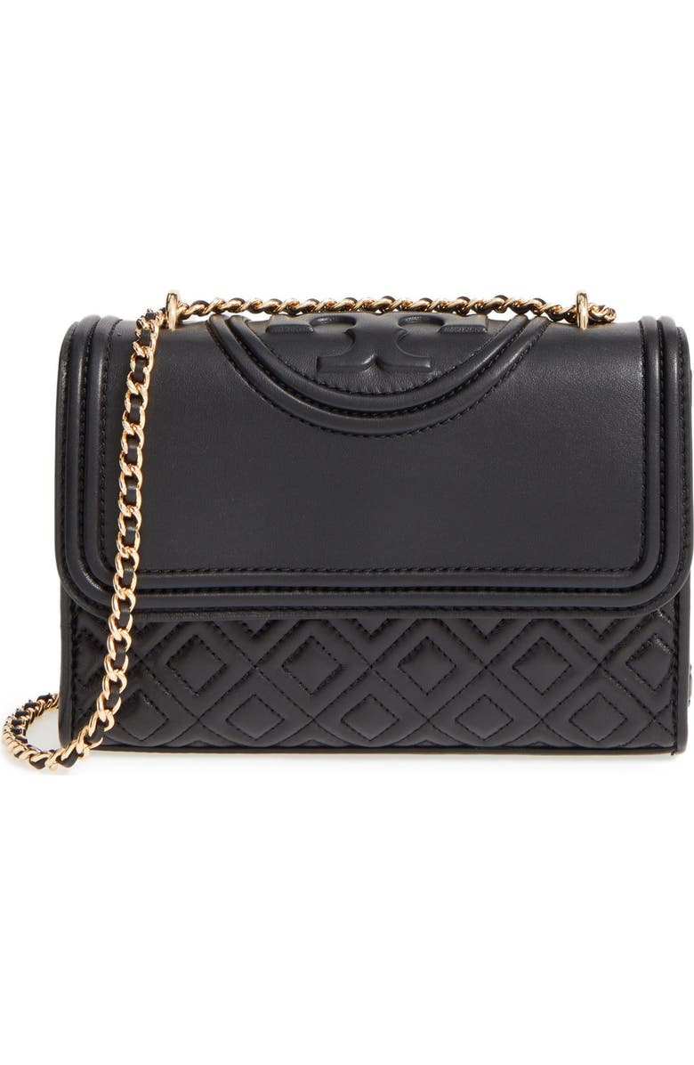 Tory Burch 'Small Fleming' Quilted Leather Shoulder Bag, Main, color,