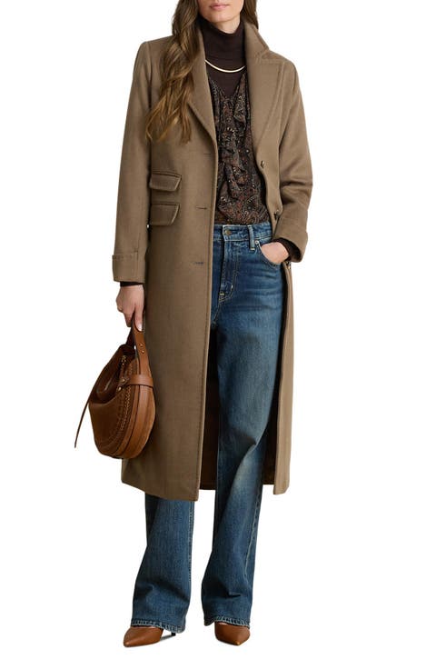 Longline Wool Blend Reefer Coat