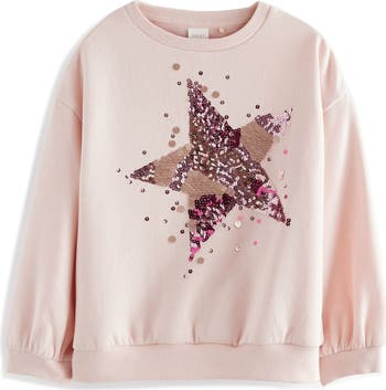 NEXT Kids Star Sequin Embellished Graphic Sweatshirt Nordstrom