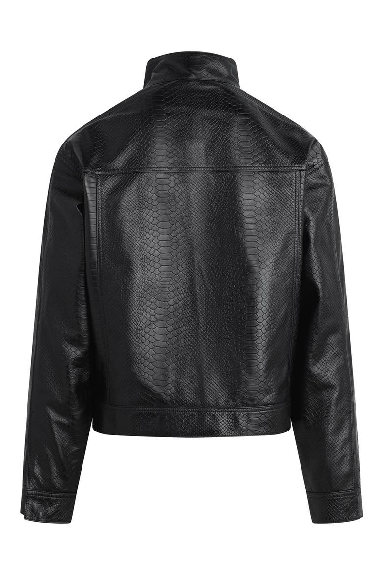 Python Embossed Leather Jacket, Alternate, color, BLACK PYTHON