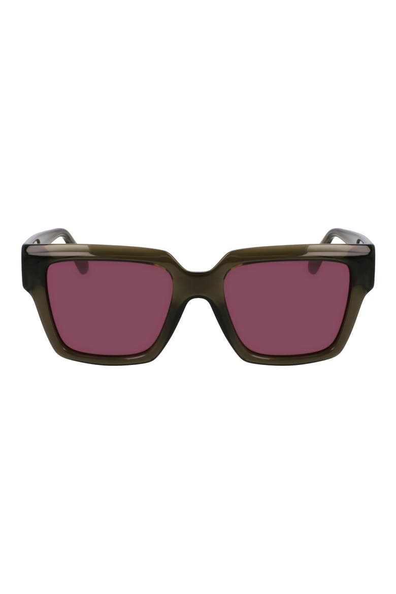 Gancini 54mm Rectangular Sunglasses, Main, color, TRANSPARENT KHAKI