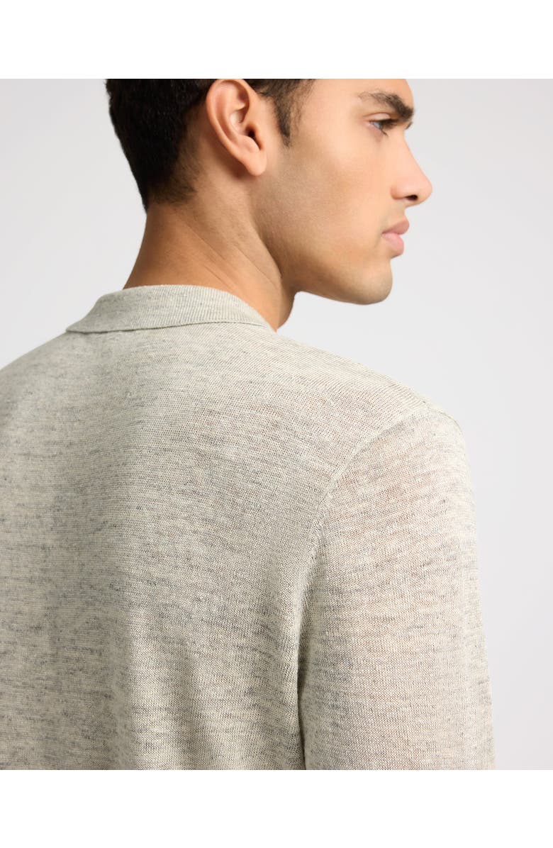 Onia Linen Long Sleeve Sweater Polo, Alternate, color,