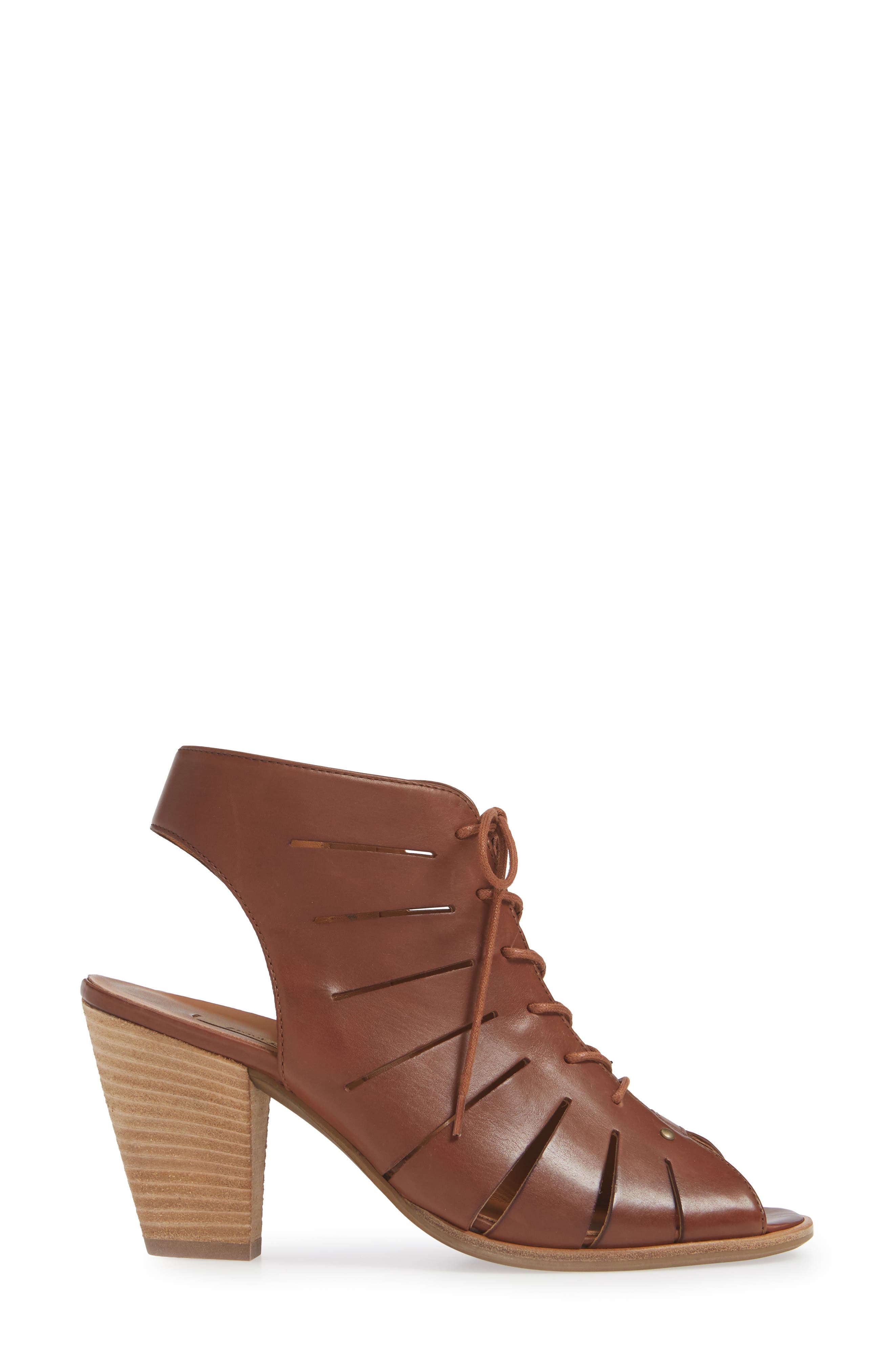 'Cosmo' Peep Toe Sandal, Alternate, color, NOUGAT LEATHER