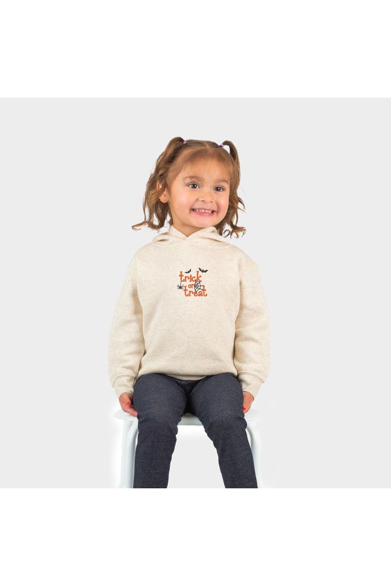 Embroidered Spiderweb Trick or Treat Toddler Hoodie, Main, color, Natural