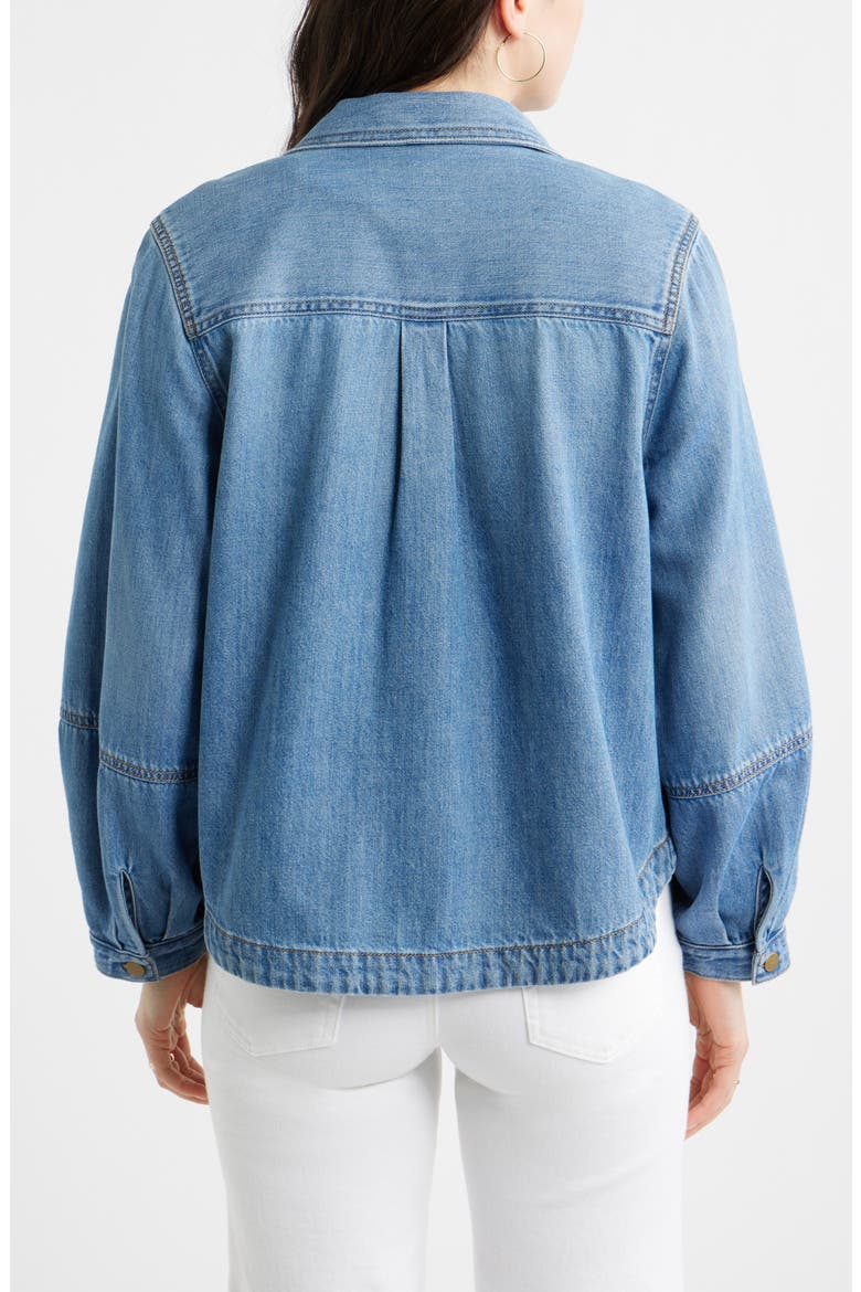 Balloon Sleeve Denim Jacket, Alternate, color, MEDIUM WASH