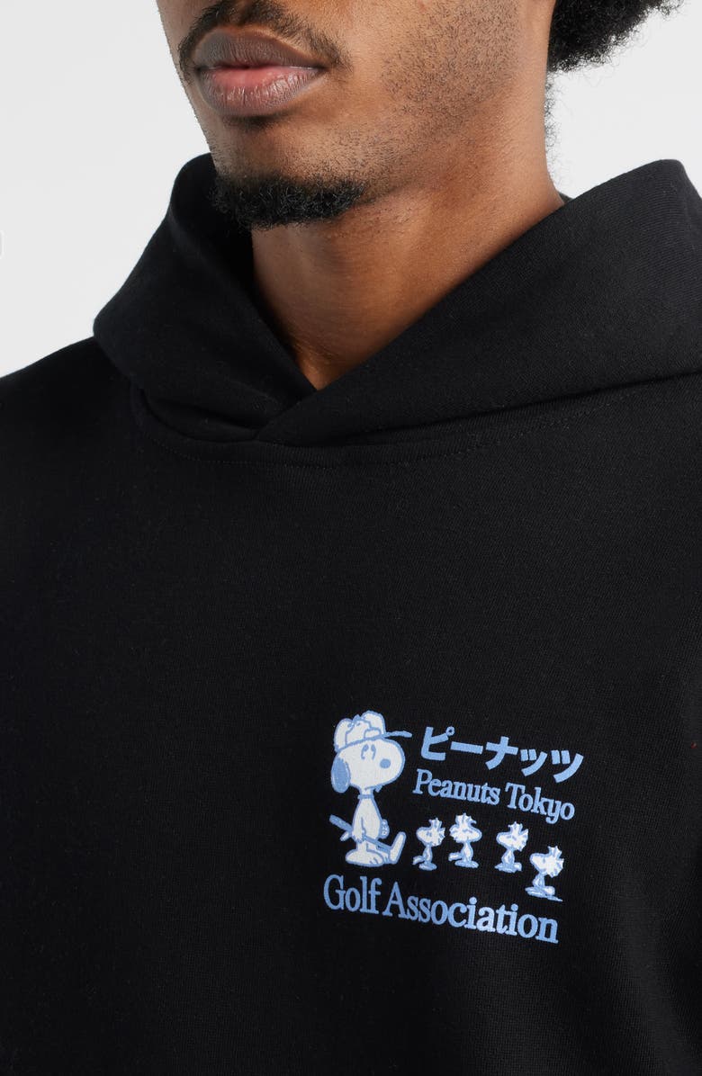 The Forecast Agency Peanuts<sup>®</sup> Tokyo Golf Graphic Hoodie, Alternate, color, Black