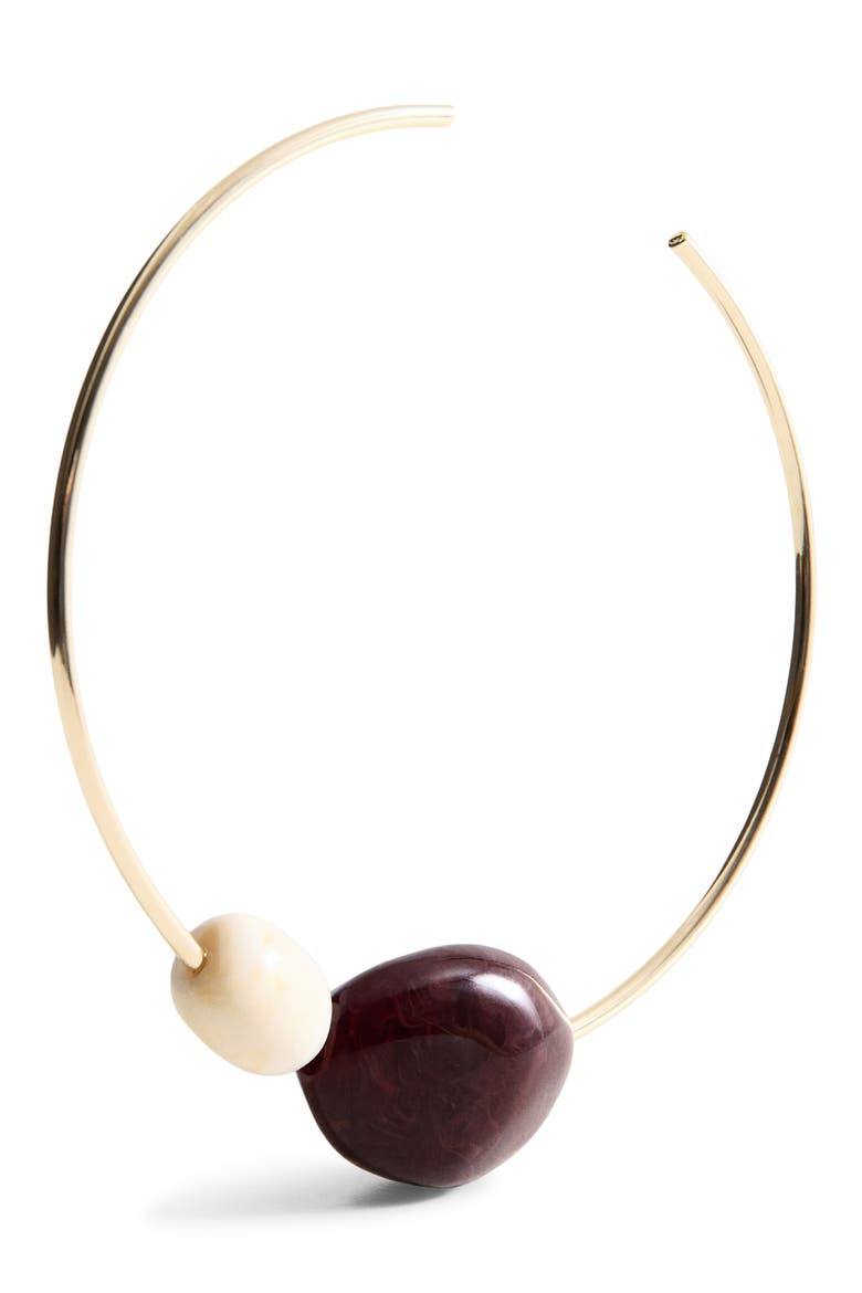 Rigid Bead Choker Necklace, Alternate, color, GOLD