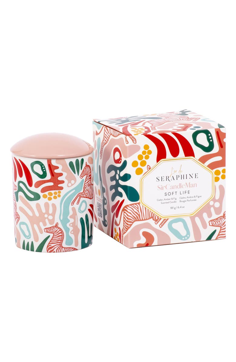 L'or de Seraphine x Sir Candle Man Soft Life Medium Ceramic Jar Candle, Main, color, 