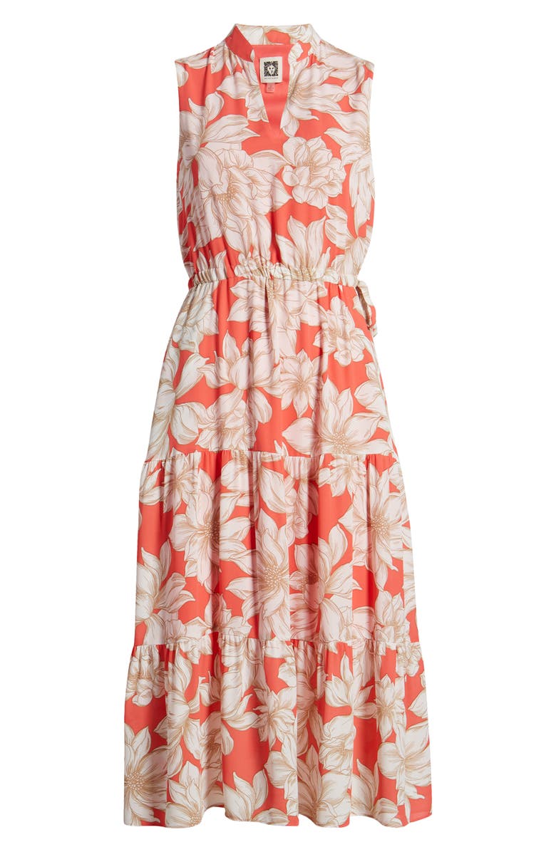 Anne Klein Floral Sleeveless Tiered Midi Dres, Alternate, color, 