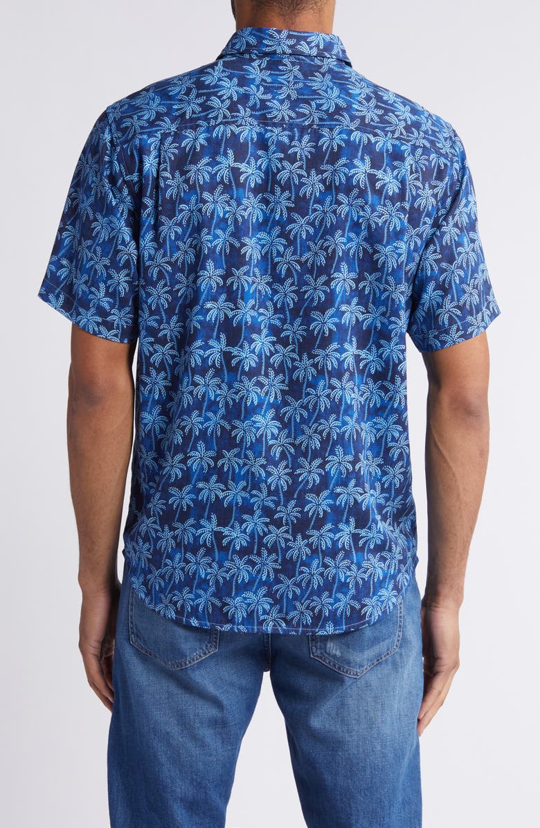 Tommy Bahama Paradise Palms Short Sleeve Performance Button-Up Shirt, Alternate, color, Island Navy