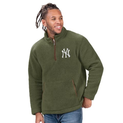 Men's G-III Sports by Carl Banks  Hunter Green New York Yankees Everest Fleece Quarter-Zip Jacket