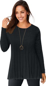 Jessica London Chevron Fit & Flare Sweater