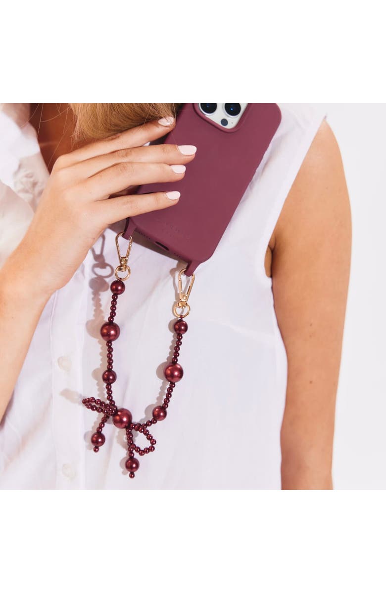 Cordée Cases Burgundy Bow Phone Wristlet Set - iPhone 17 Air/Pro/Max, Alternate, color, Iphone 17
