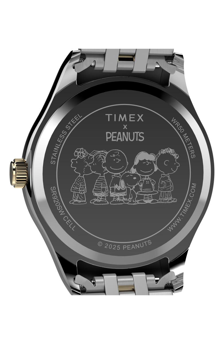 Timex<sup>®</sup> x Peanuts<sup>®</sup> Legacy Two-Tone Bracelet Watch, 34mm, Alternate, color, White