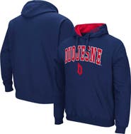 COLOSSEUM Men's Colosseum Navy Duquesne Dukes Arch & Logo 3.0 Pullover Hoodie
