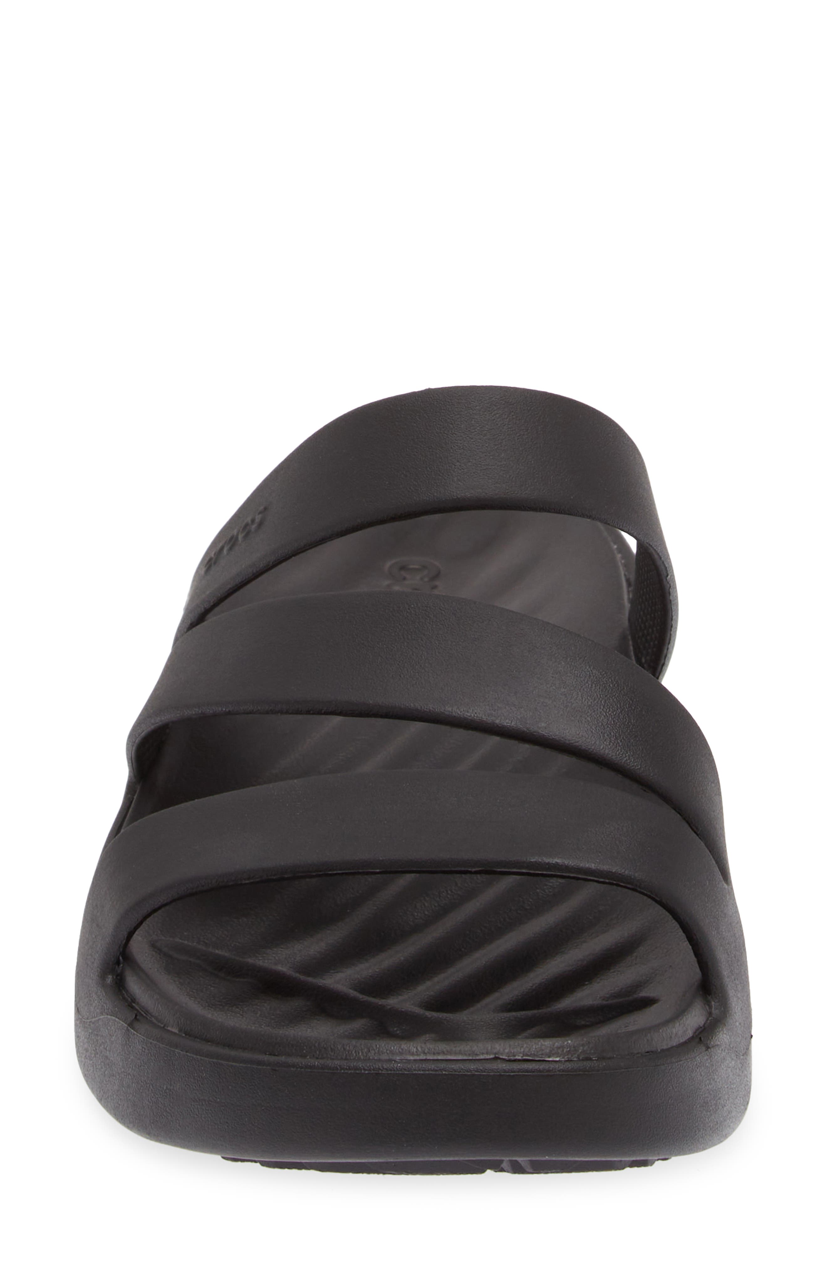 CROCS Getaway Waterproof Strappy Slide Sandal, Alternate, color, Black