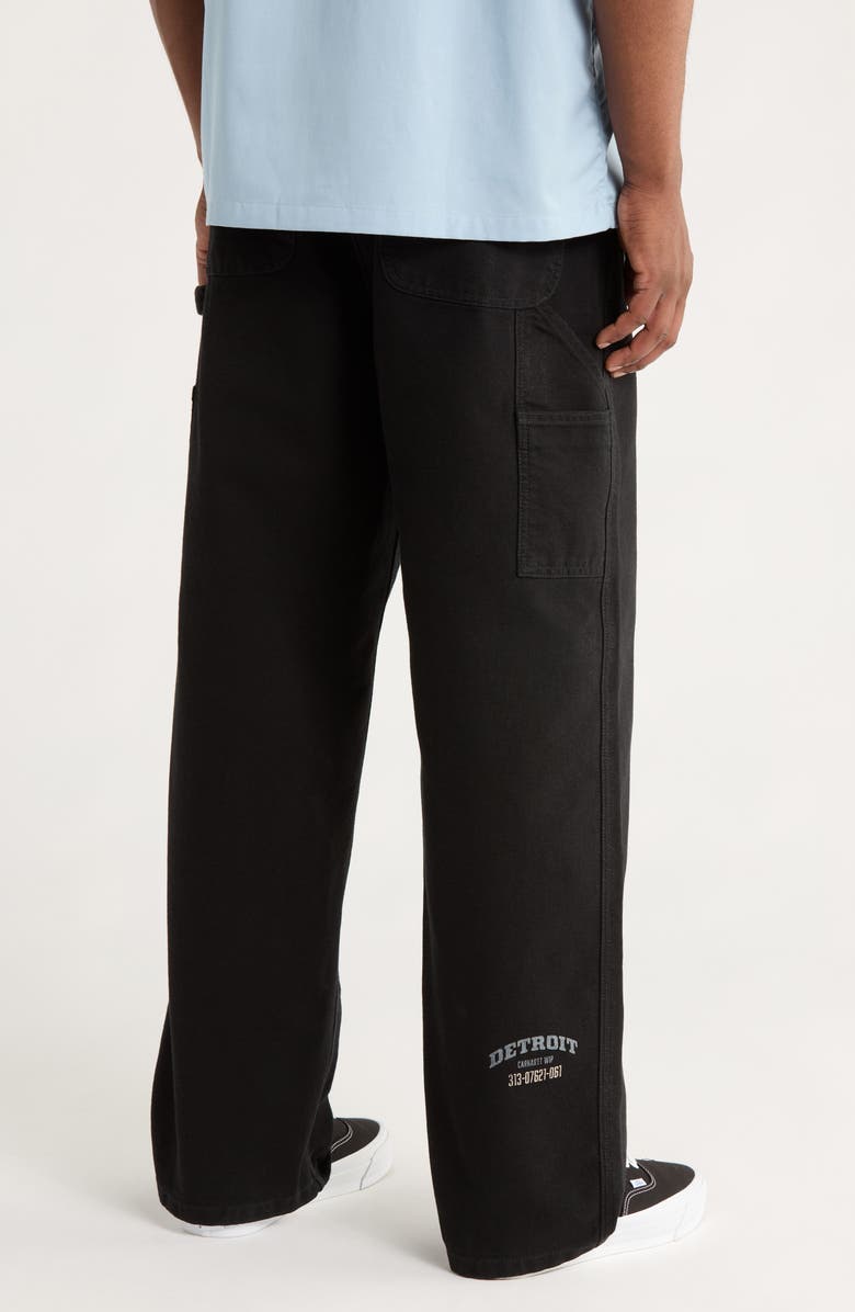 Carhartt Work In Progress OG Single Knit Loose Organic Cotton Canvas Pants, Alternate, color, Black Heavy Stone Wash