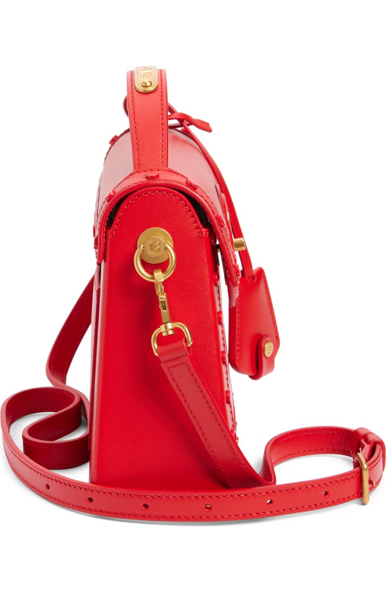 Balmain B-Buzz Dynasty Box Leather Top Handle Bag, Alternate, color,