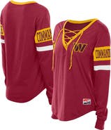 New Era Women's New Era Burgundy Washington Commanders Throwback Lace-Up Long-Sleeve T-Shirt