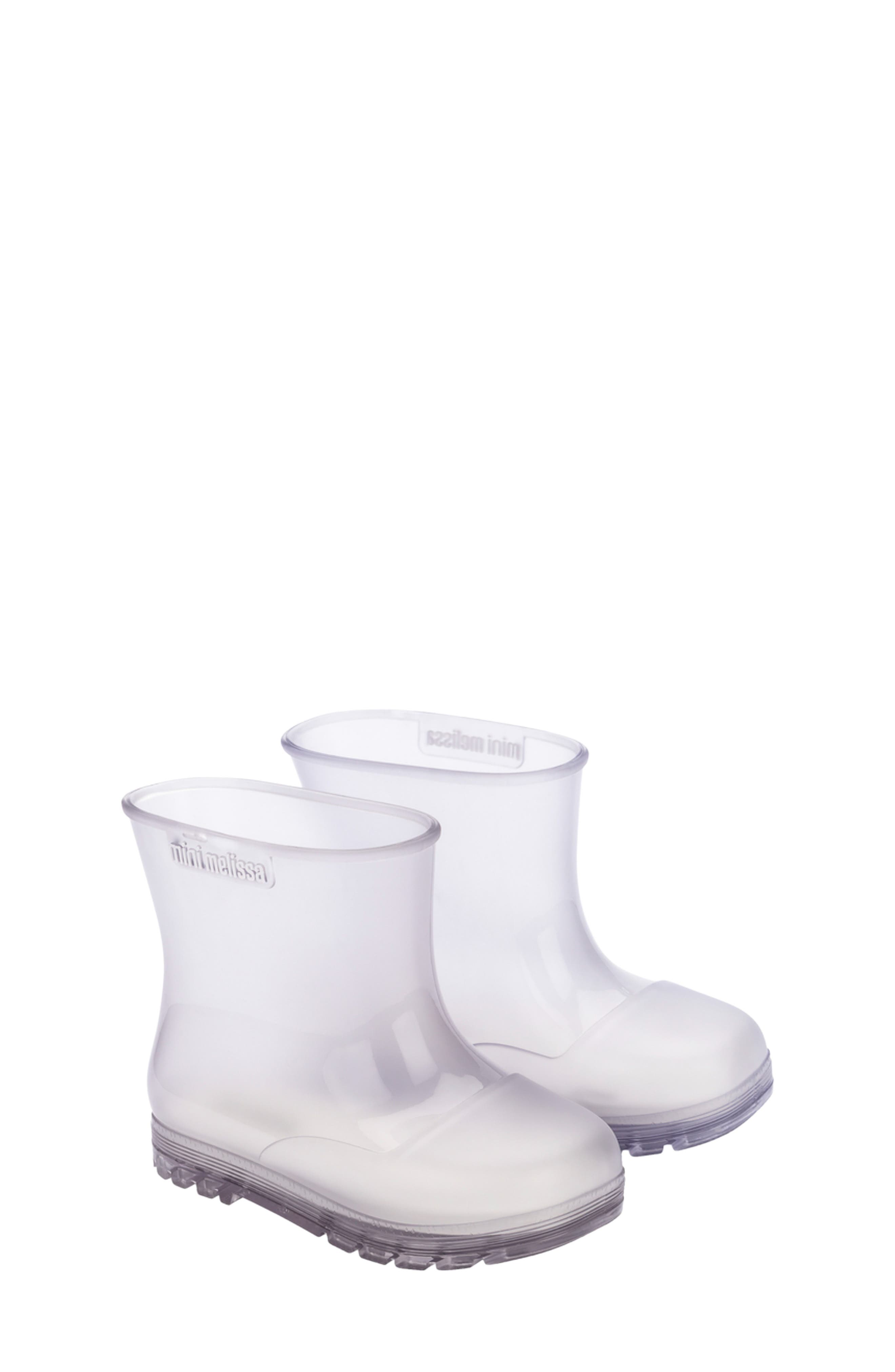 Mini Melissa Kids' Welly Rain Boots, Main, color, Clear