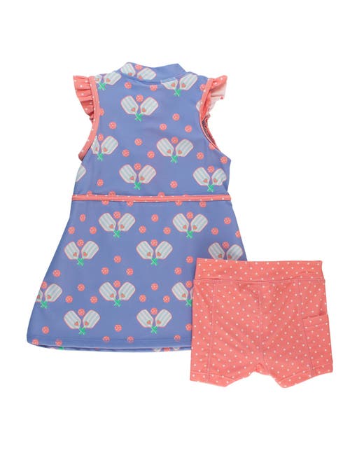 Rufflebutts Girls Upf50+ Sleeveless Zip Ruffle Sleeve Active Dress