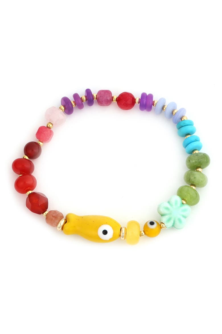 Beaded Fish Bracelet, Main, color, RAINBOW MULTI