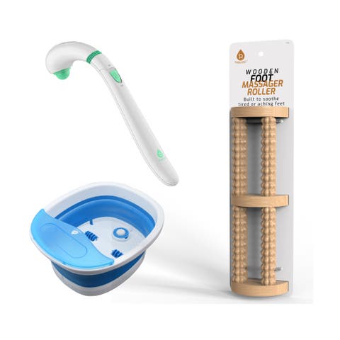 Wooden Foot Massager, Collapsible Wireless Footbath, 
Portable Handheld Massager