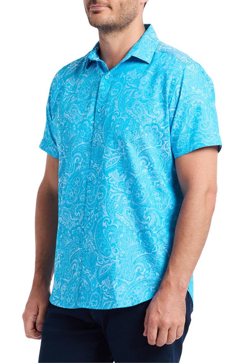 Hudson Short Sleeve Button-Up Shirt, Alternate, color, BLUE