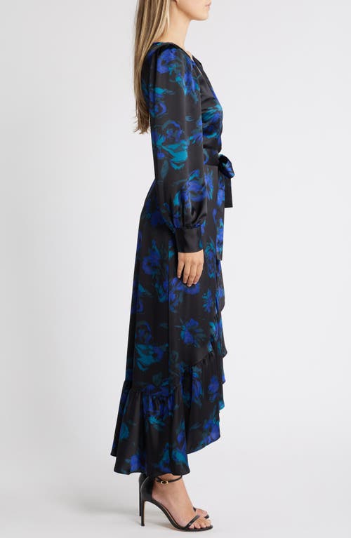 CHELSEA28 CHELSEA28 RUFFLE LONG SLEEVE FAUX WRAP MAXI DRESS