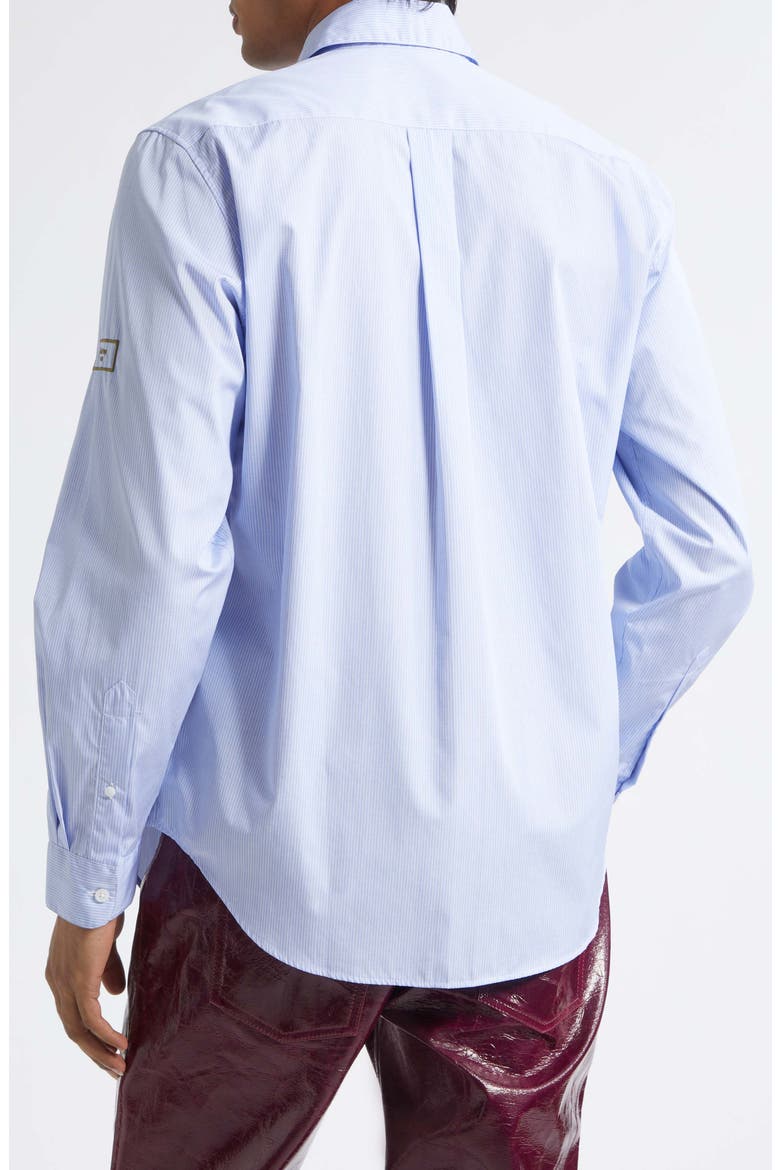 Classic Logo Stripe Button-Up Shirt, Alternate, color, BLUE WHITE STRIPE