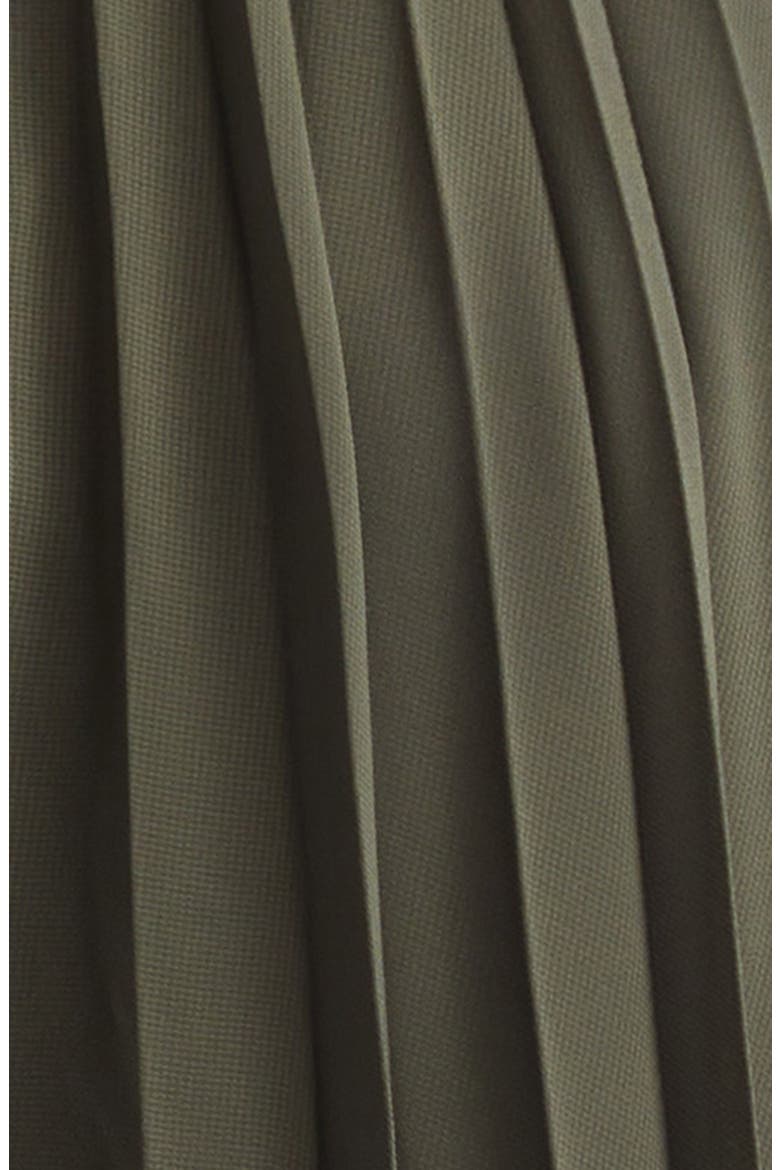 Pleated Chiffon Midi Dress, Alternate, color, HUNTER GREEN